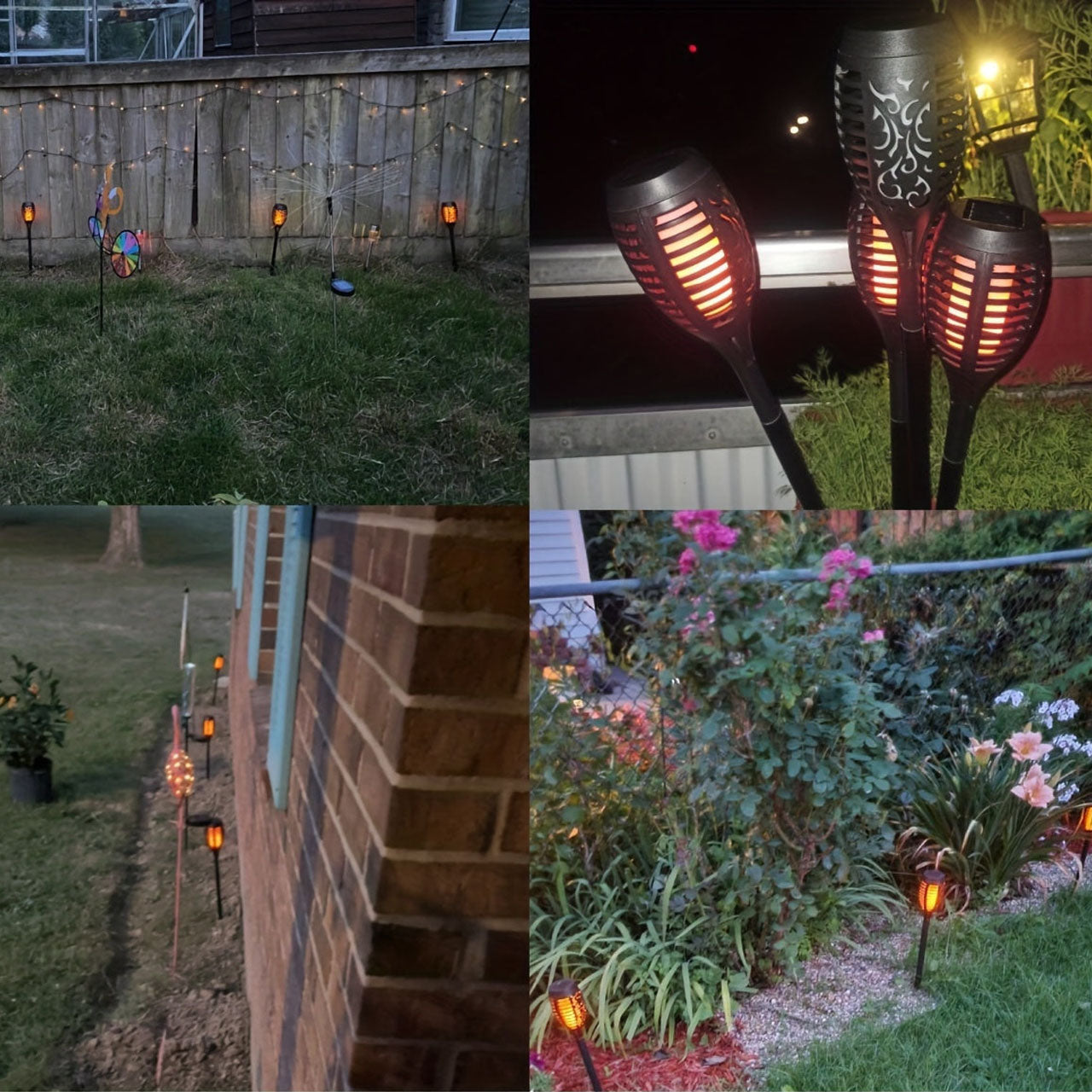 ეზოს ნათურა ჩირაღდანის ეფექტით მზის ენერგიაზე