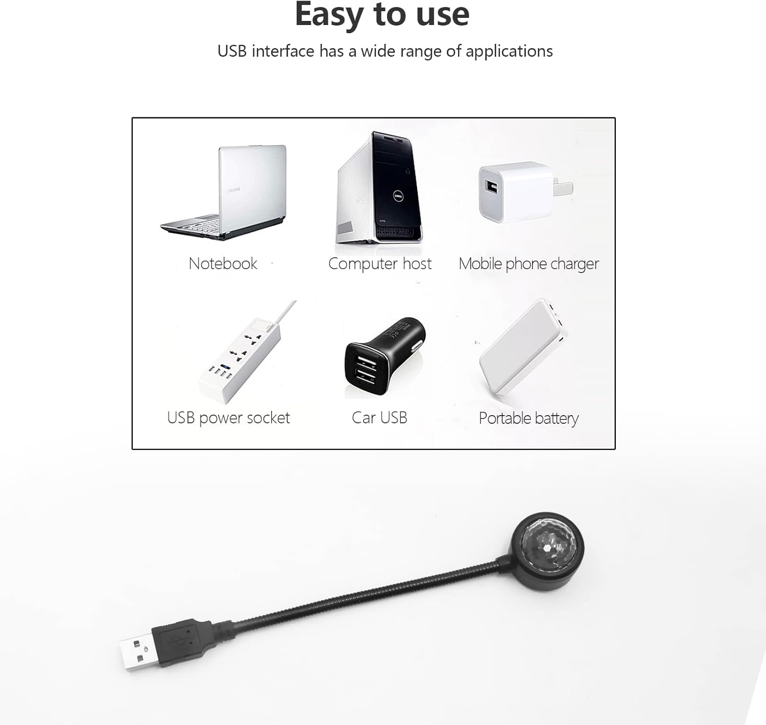 USB მუსიკალური პროექტორი LED განათებით