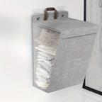 ნაჭრის დასაკეცი კალათა საკიდით