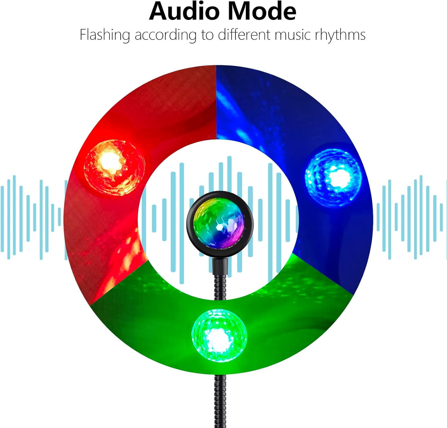 USB მუსიკალური პროექტორი LED განათებით