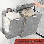 ნაჭრის დასაკეცი კალათა საკიდით