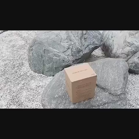 ეზოს ნათურა ჩირაღდანის ეფექტით მზის ენერგიაზე